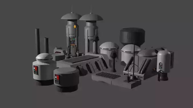 Coruscant Greeble Pack 3D model