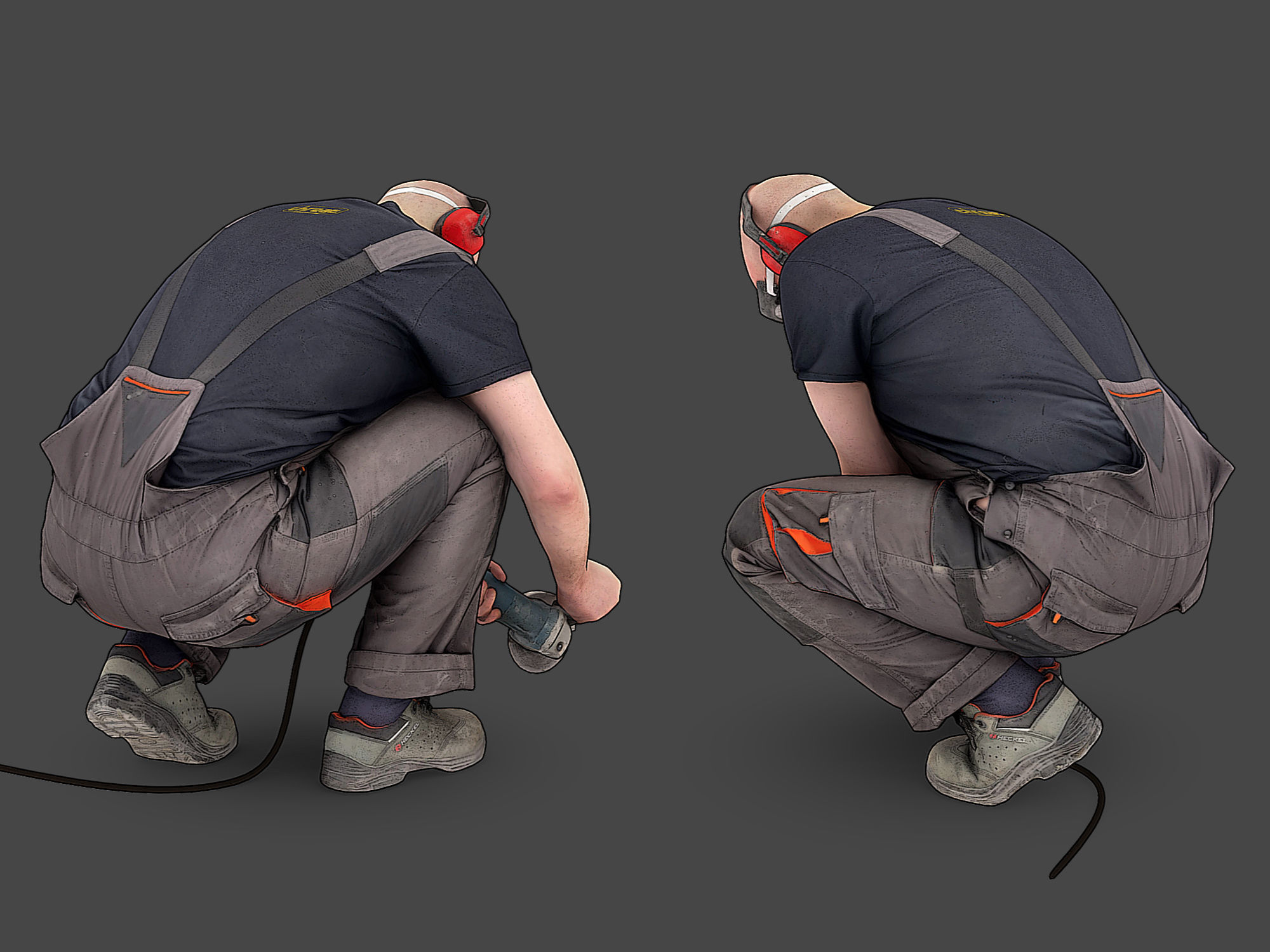 Stylized Construction Worker 3D model_4