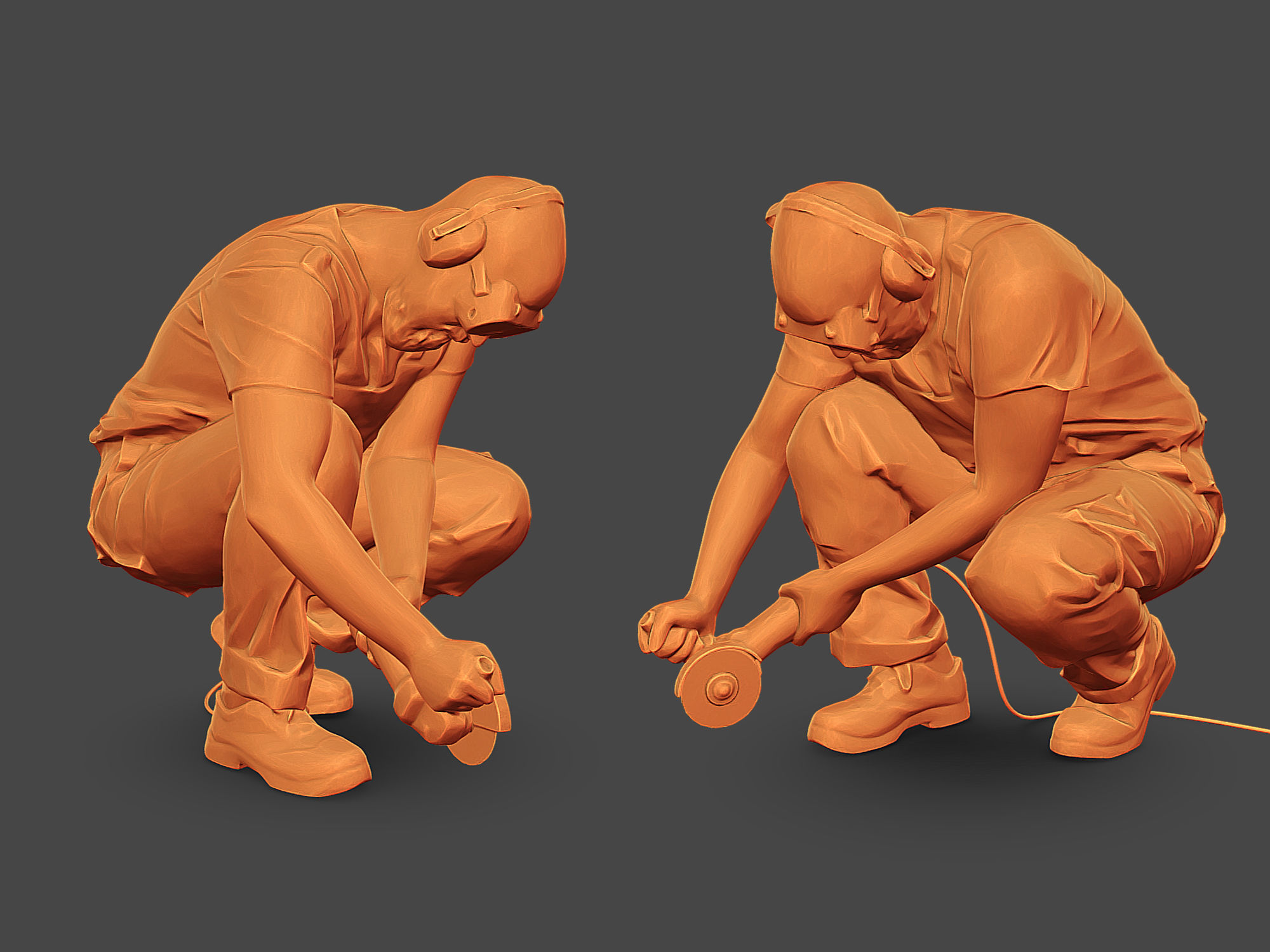 Stylized Construction Worker 3D model_2