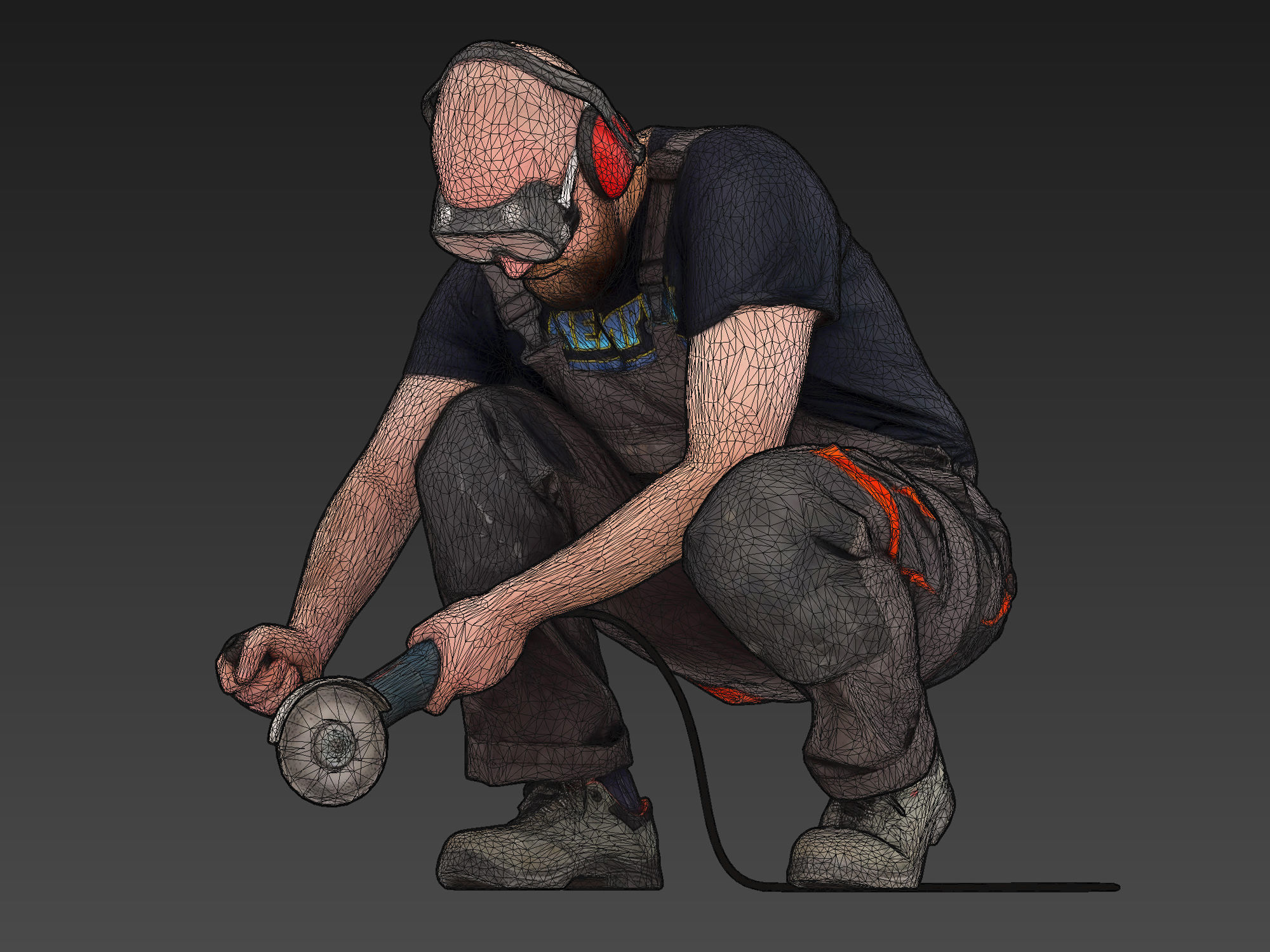 Stylized Construction Worker 3D model_6