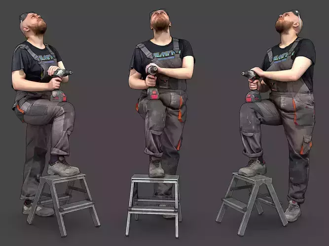 Stylized Construction Worker 3D model