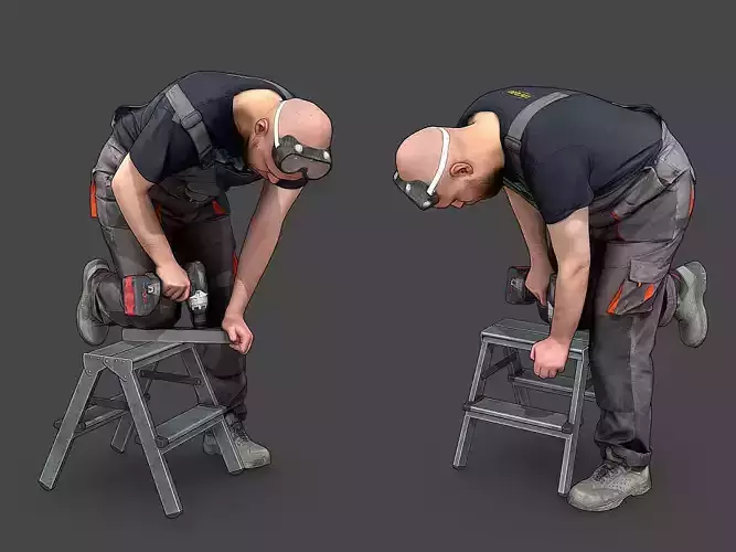 Stylized Construction Worker 3D model