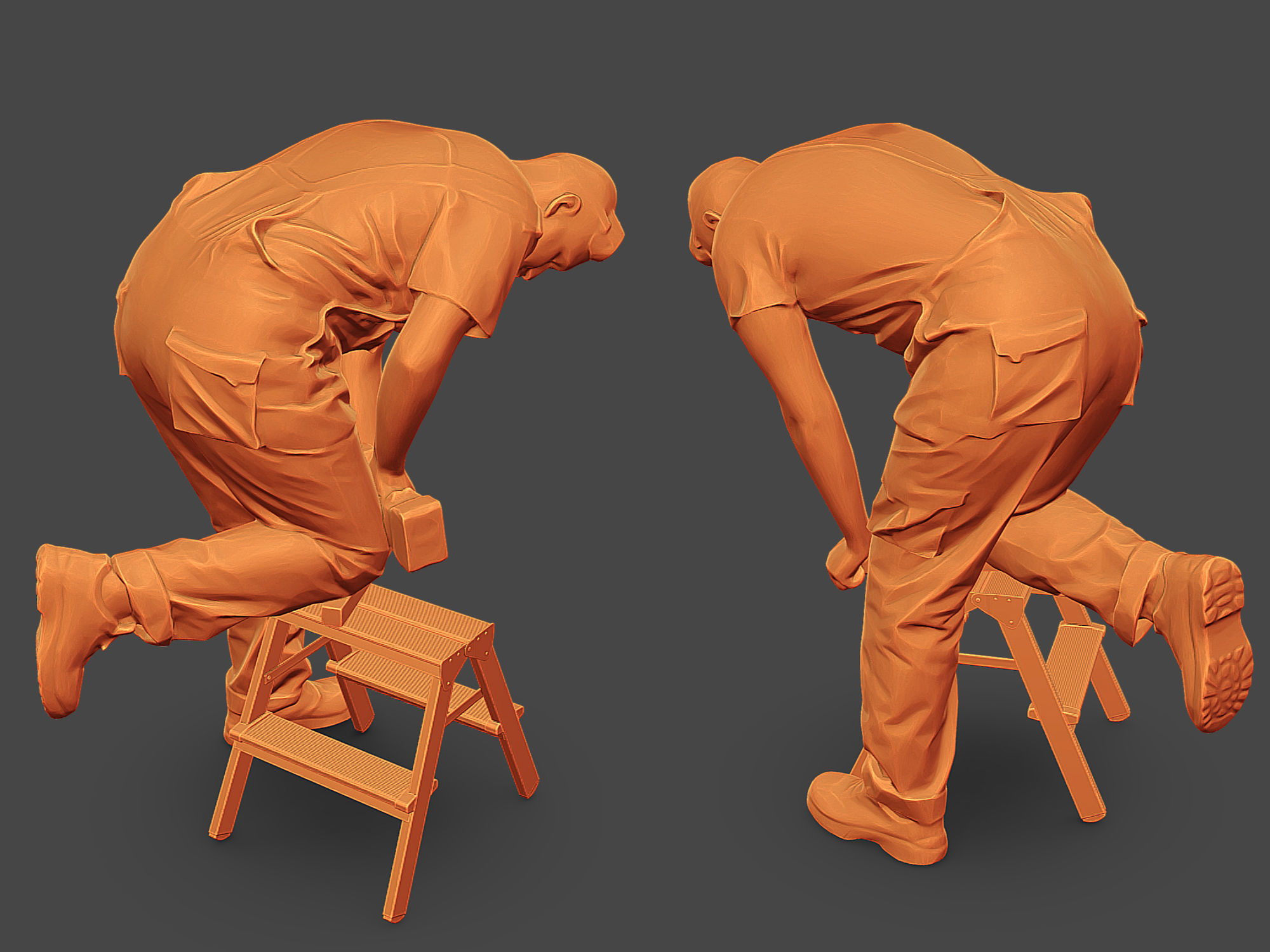 Stylized Construction Worker 3D model_5