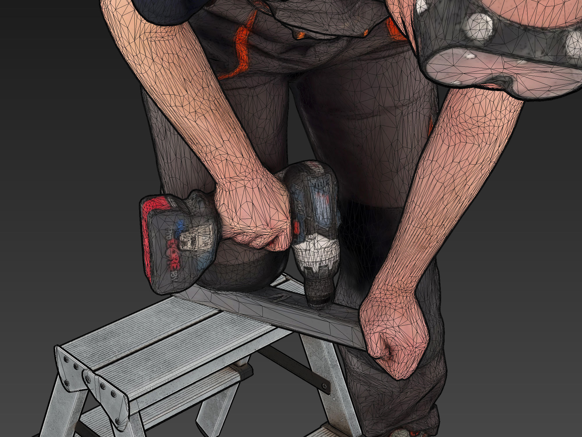 Stylized Construction Worker 3D model_8