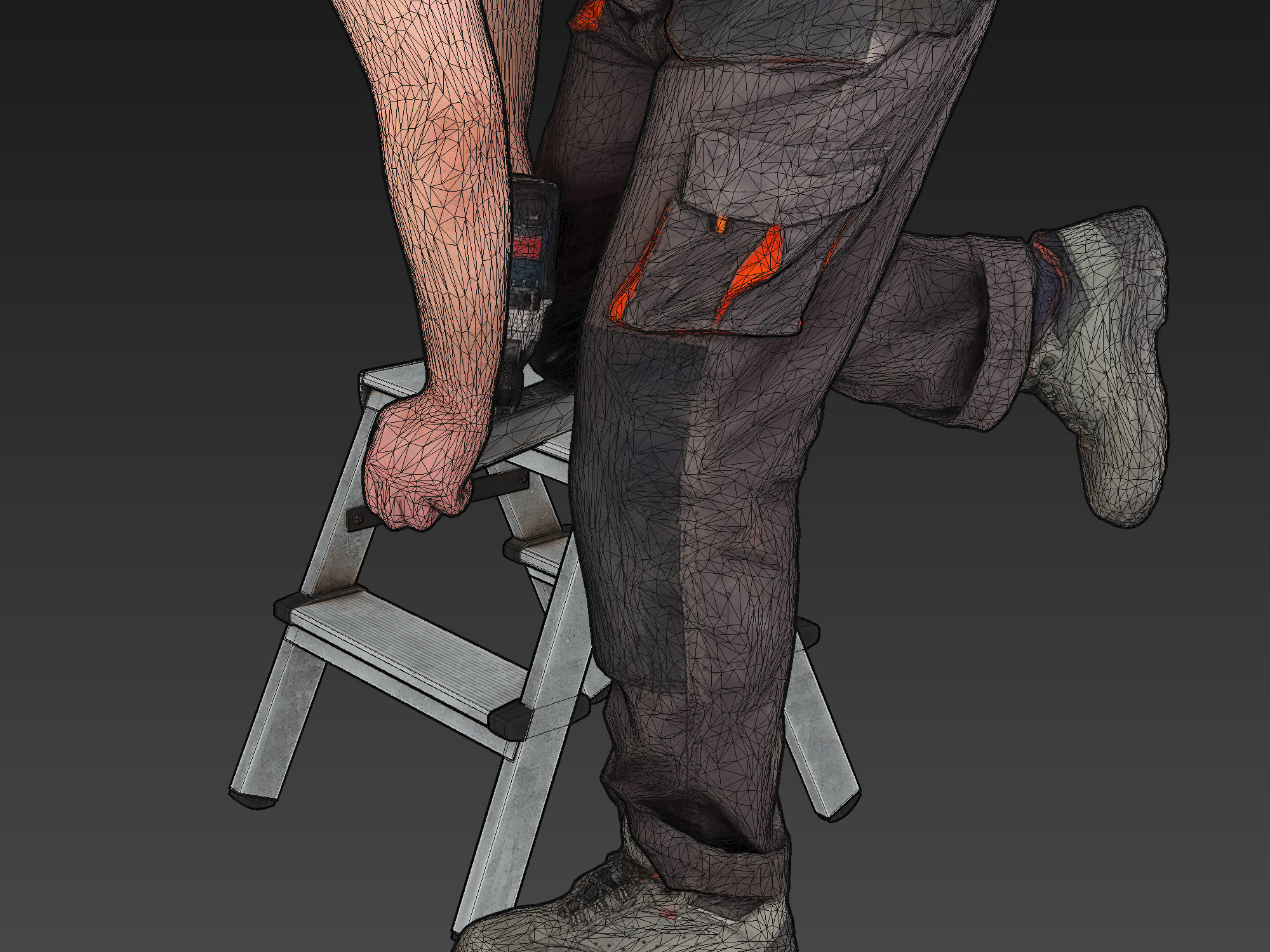 Stylized Construction Worker 3D model_9