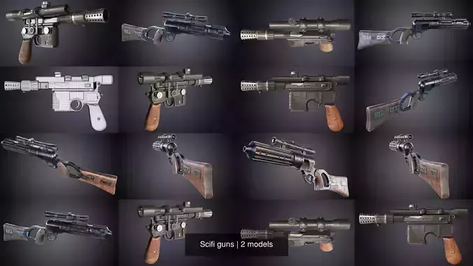 Scifi guns 3D Model Collection
