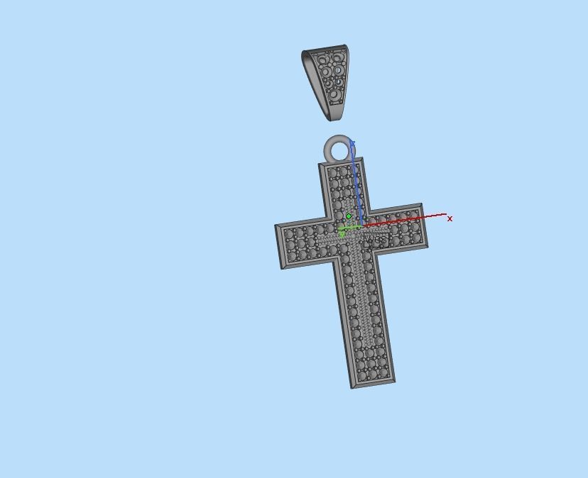 cross with diamonds 3D print model_42
