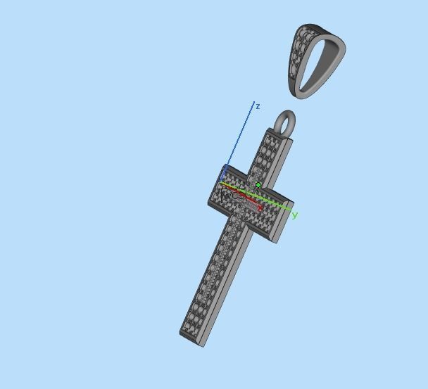 cross with diamonds 3D print model_47