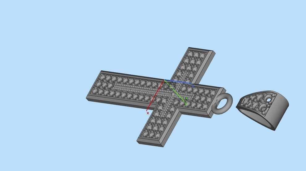 cross with diamonds 3D print model_54