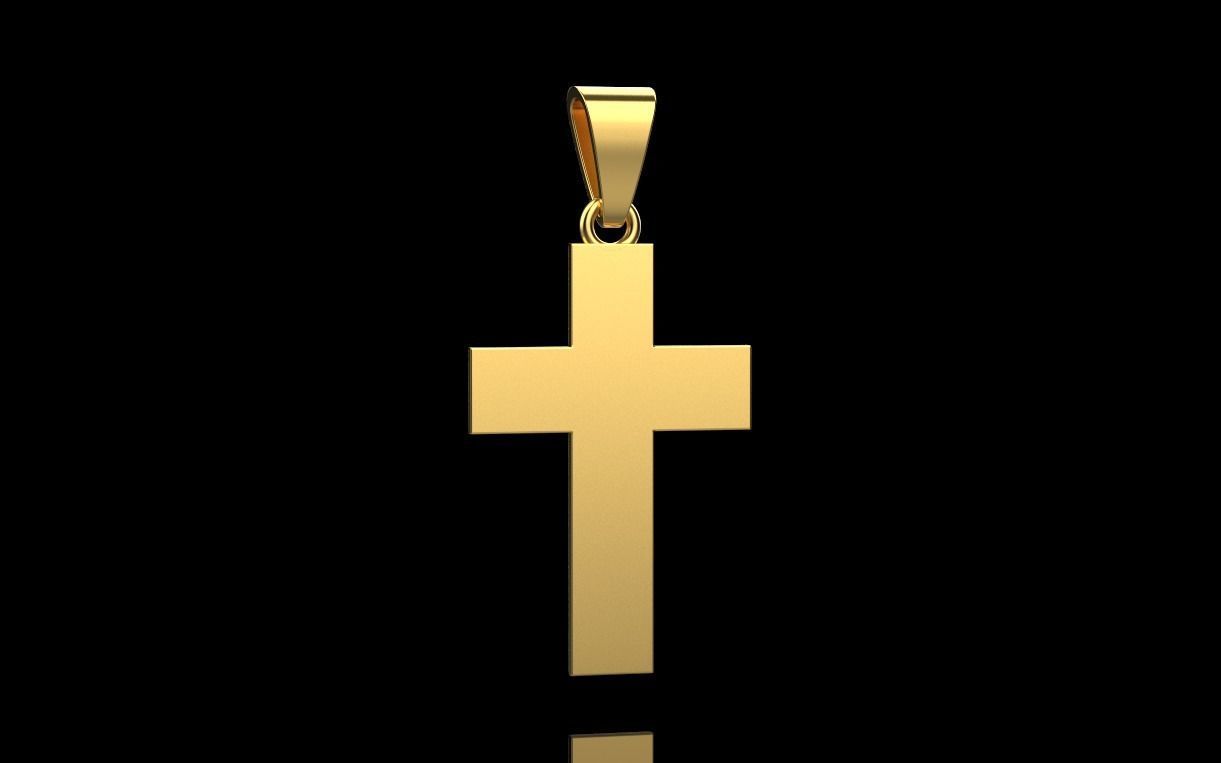 cross with diamonds 3D print model_12