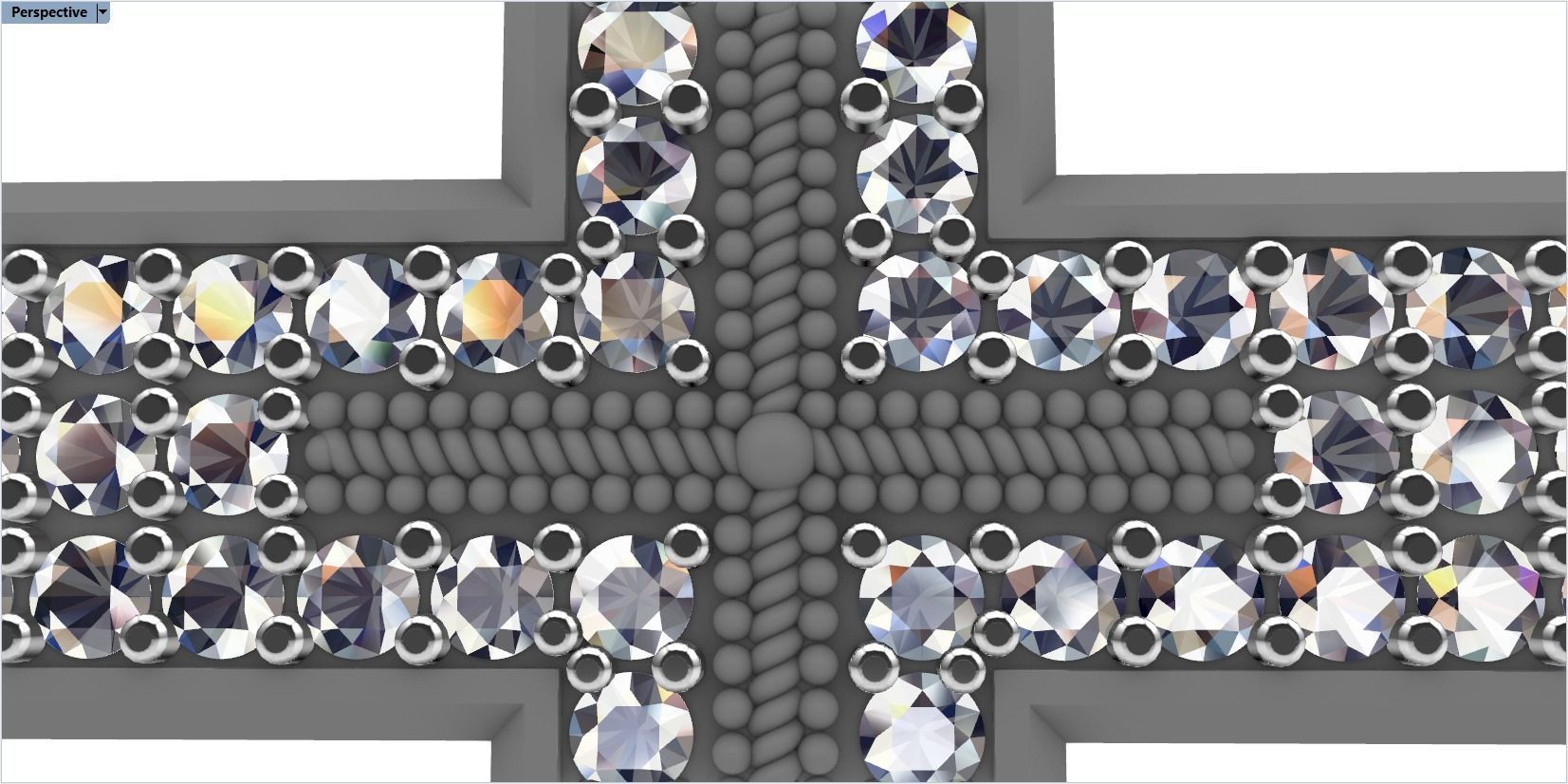 cross with diamonds 3D print model_31