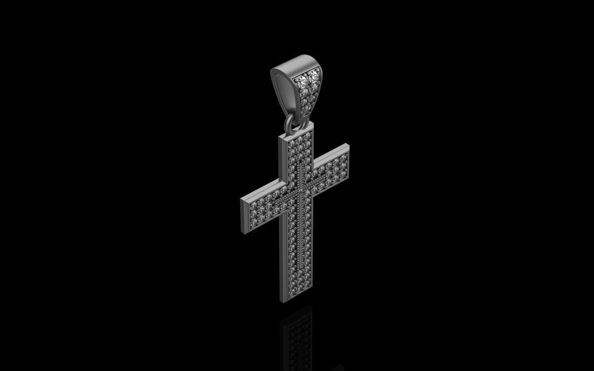 cross with diamonds 3D print model_26