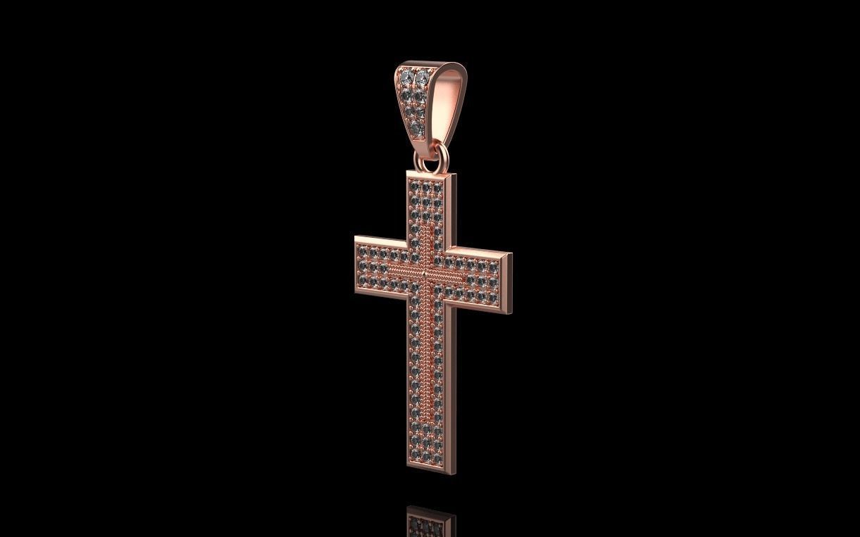 cross with diamonds 3D print model_21