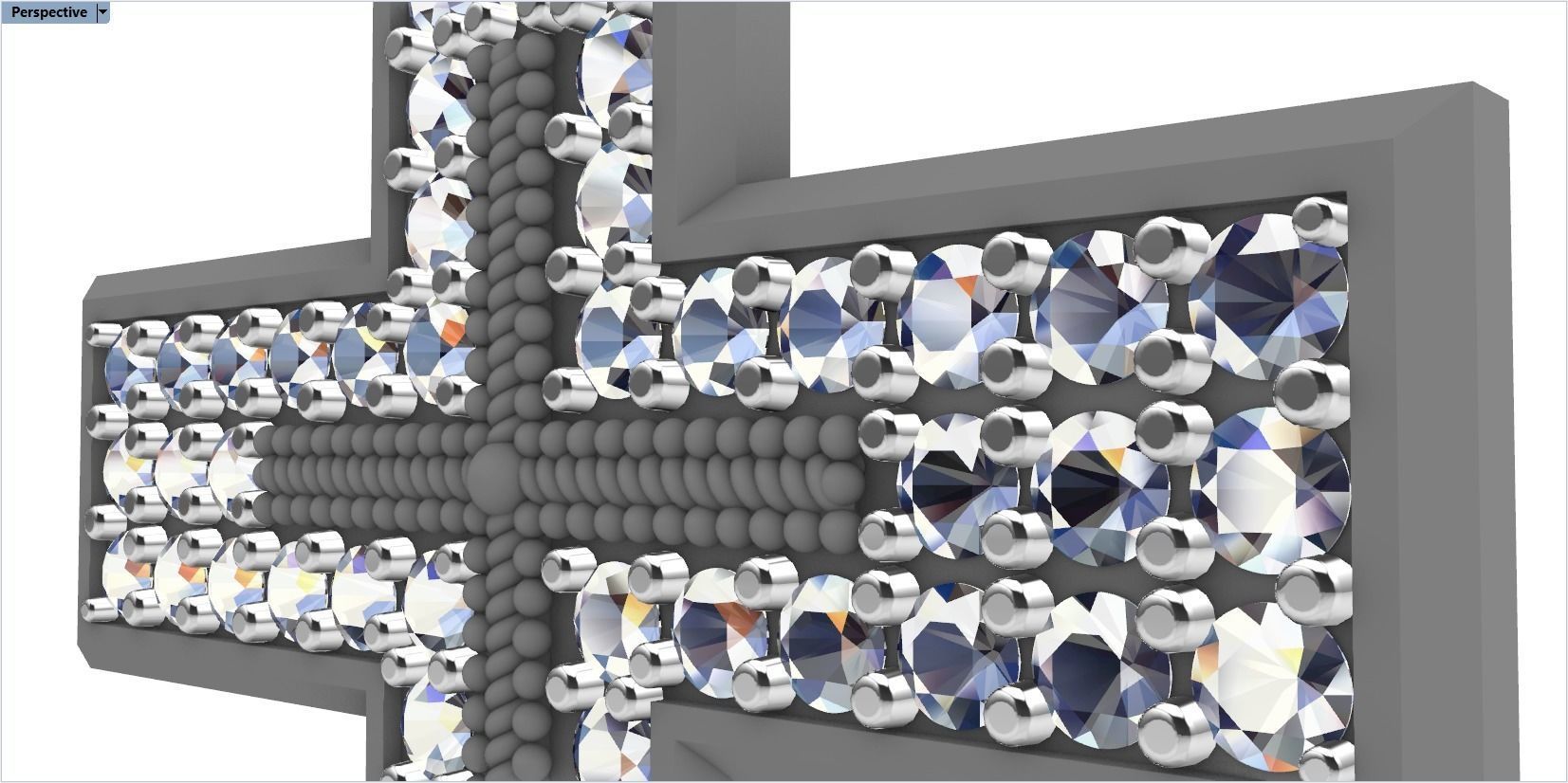 cross with diamonds 3D print model_32