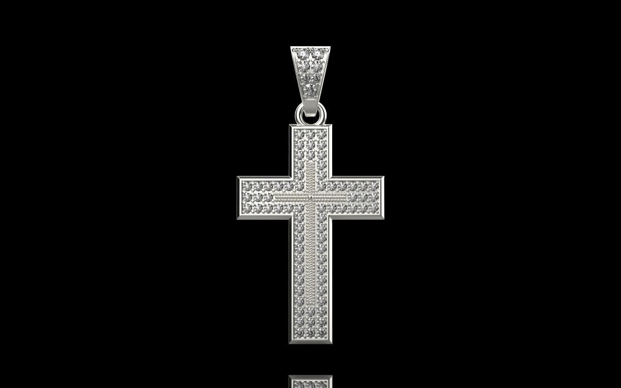 cross with diamonds 3D print model_15