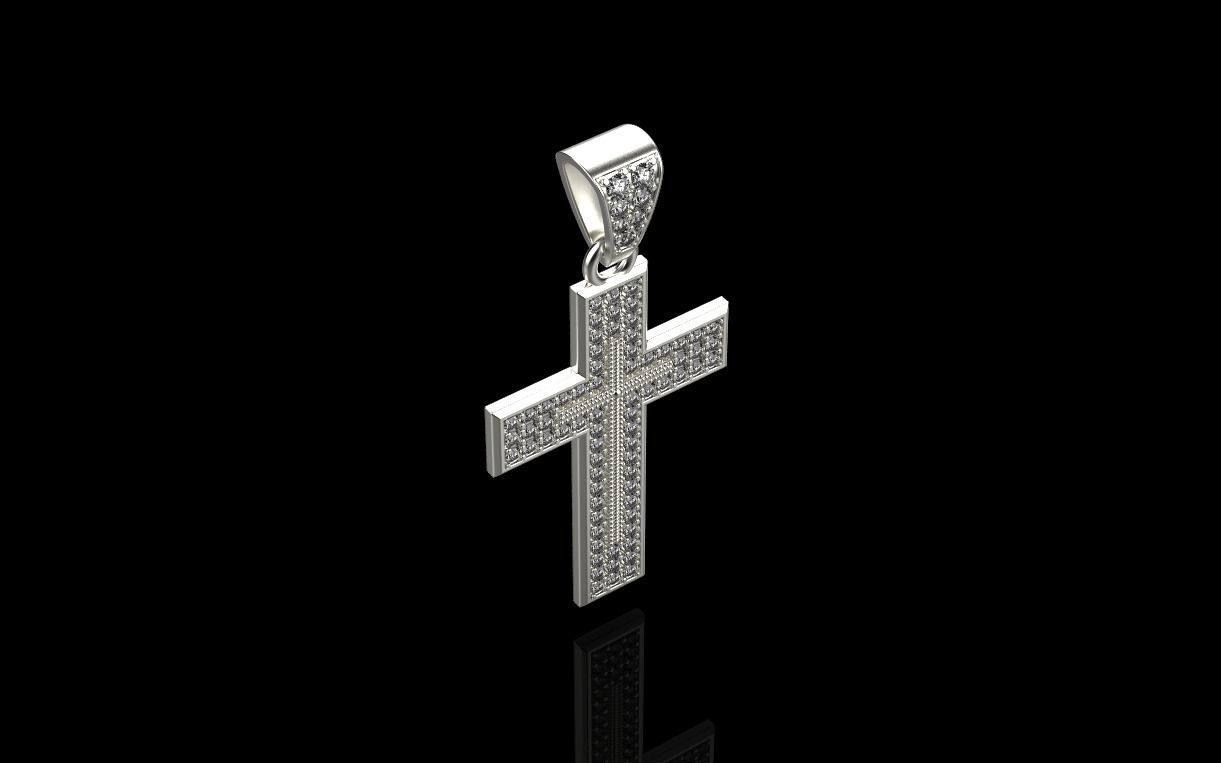 cross with diamonds 3D print model_18