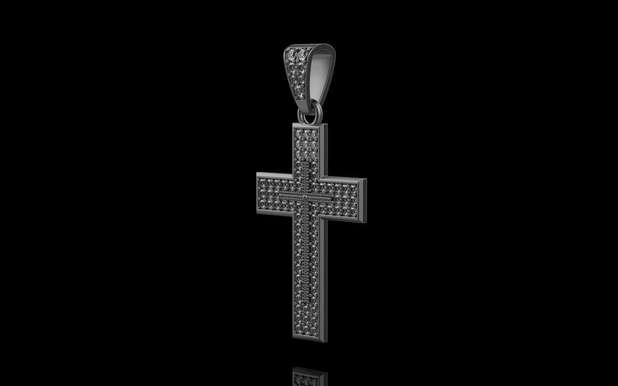cross with diamonds 3D print model_24