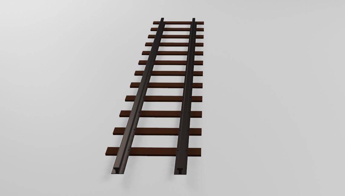 Train Track - Rail - Trilho de Trem Low-poly 3D model_4
