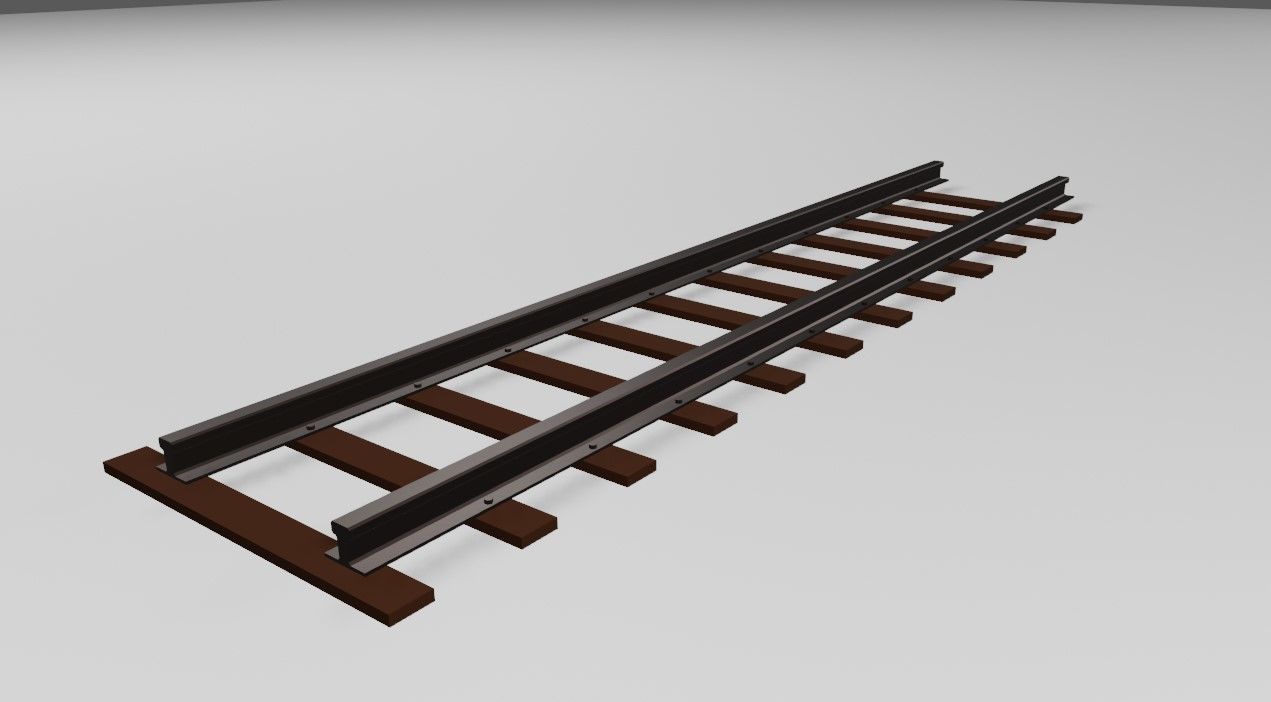Train Track - Rail - Trilho de Trem Low-poly 3D model_2