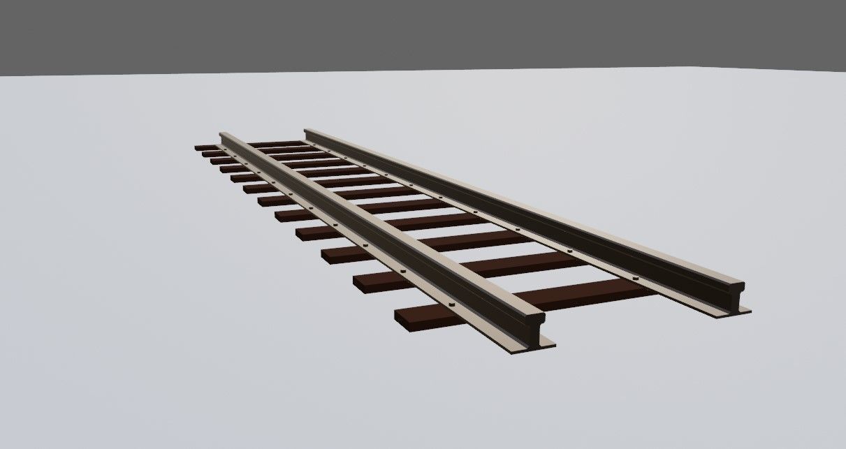 Train Track - Rail - Trilho de Trem Low-poly 3D model_3