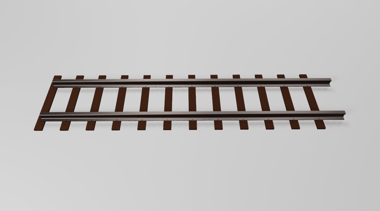 Train Track - Rail - Trilho de Trem Low-poly 3D model_7
