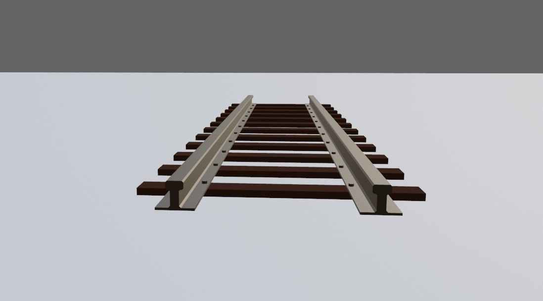 Train Track - Rail - Trilho de Trem Low-poly 3D model_8