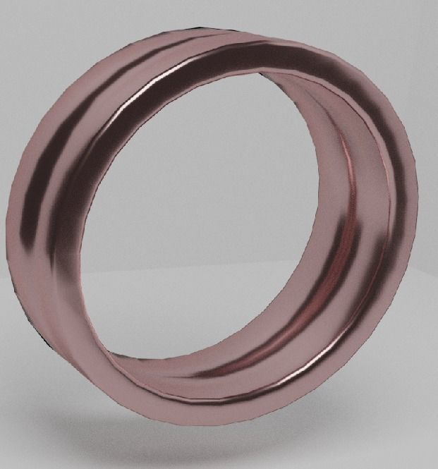 Soft Red Wedding Ring 3D model_2