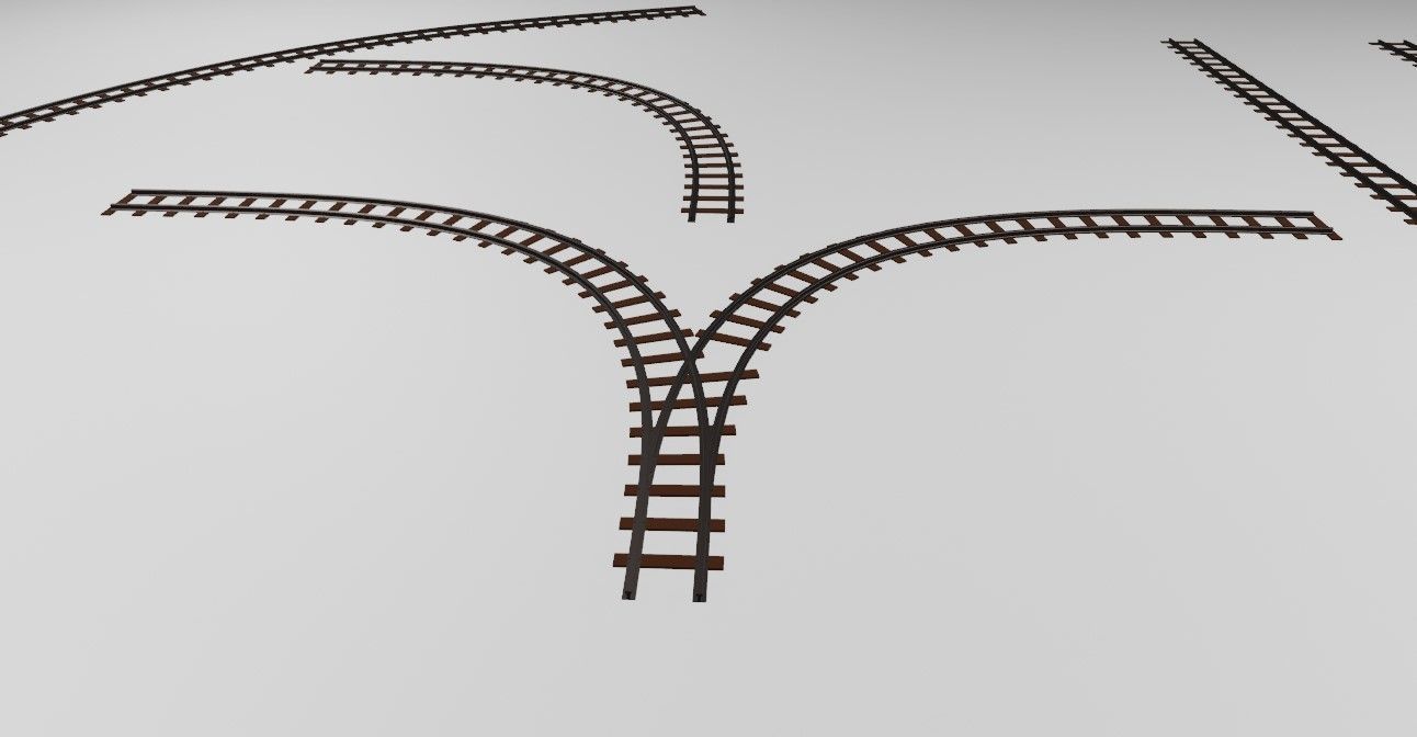 Rail Kit - Trilhos de Trem 3D model_7