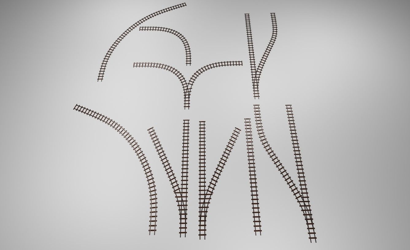 Rail Kit - Trilhos de Trem 3D model_1