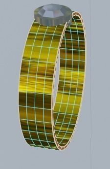 Gold Ring with diamond 3D model_4