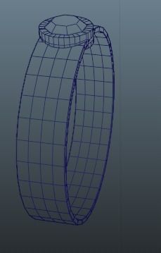 Gold Ring with diamond 3D model_1