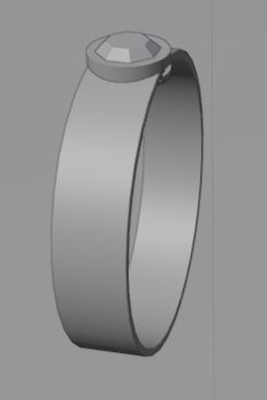 Gold Ring with diamond 3D model_2