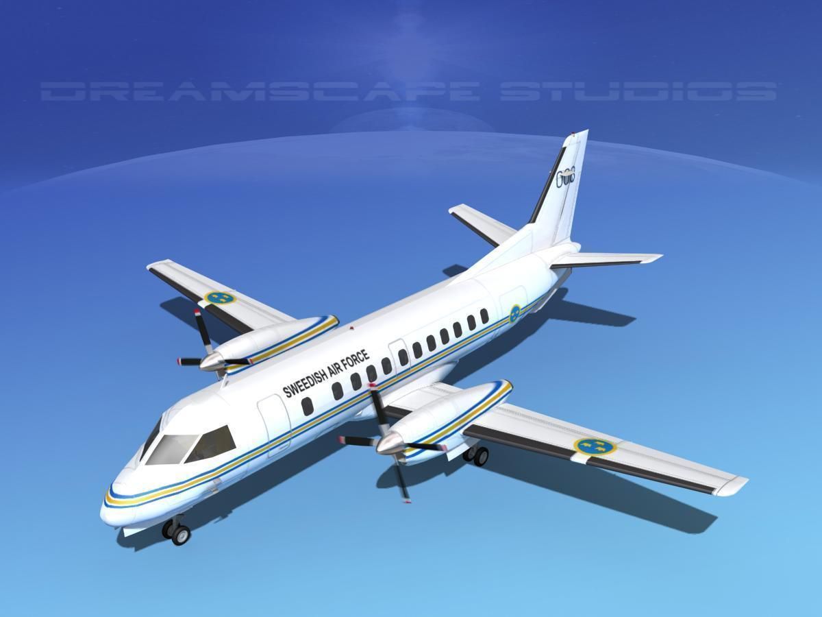 SAAB SF340 Swedish Air Force 3D model_12