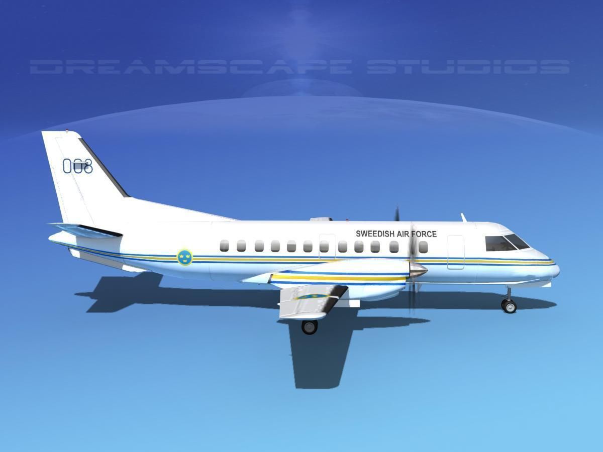 SAAB SF340 Swedish Air Force 3D model_6