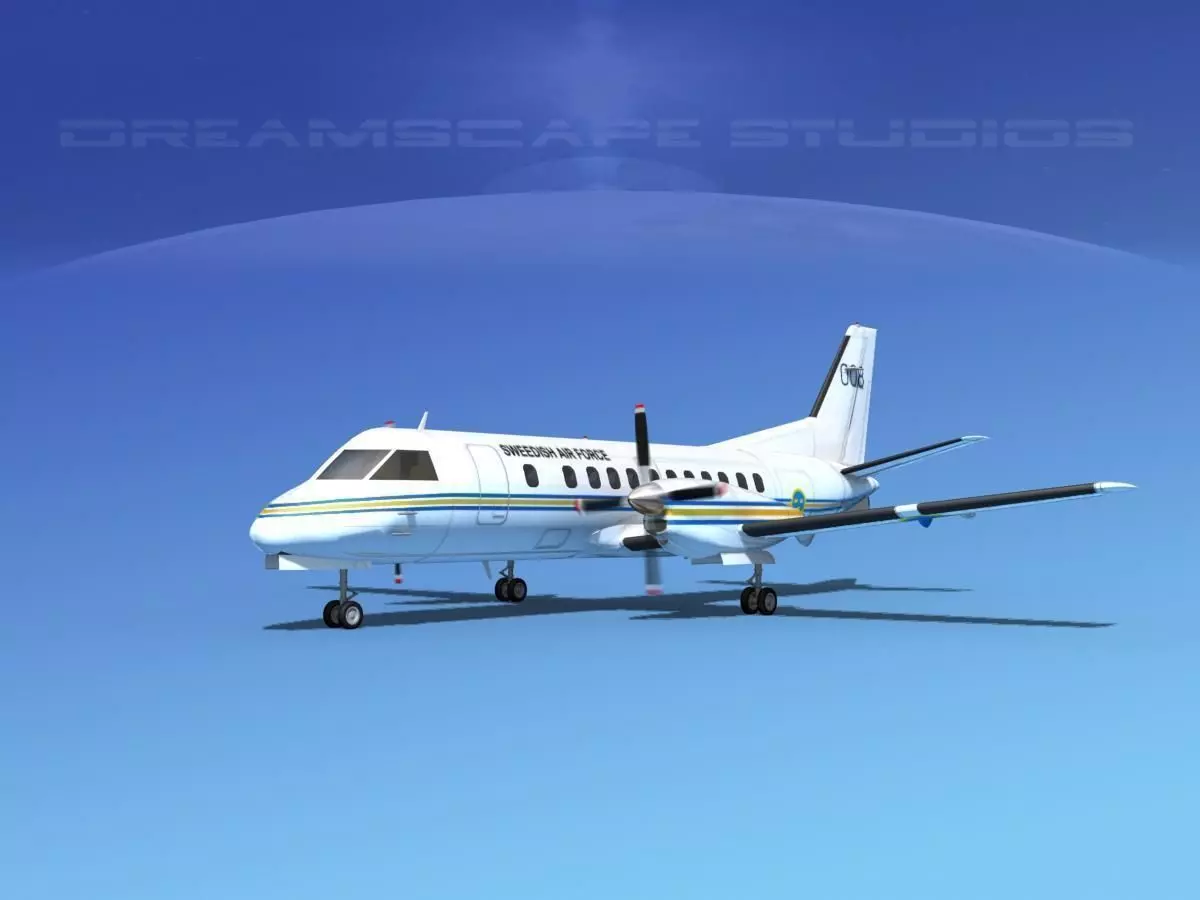 SAAB SF340 Swedish Air Force 3D model_0