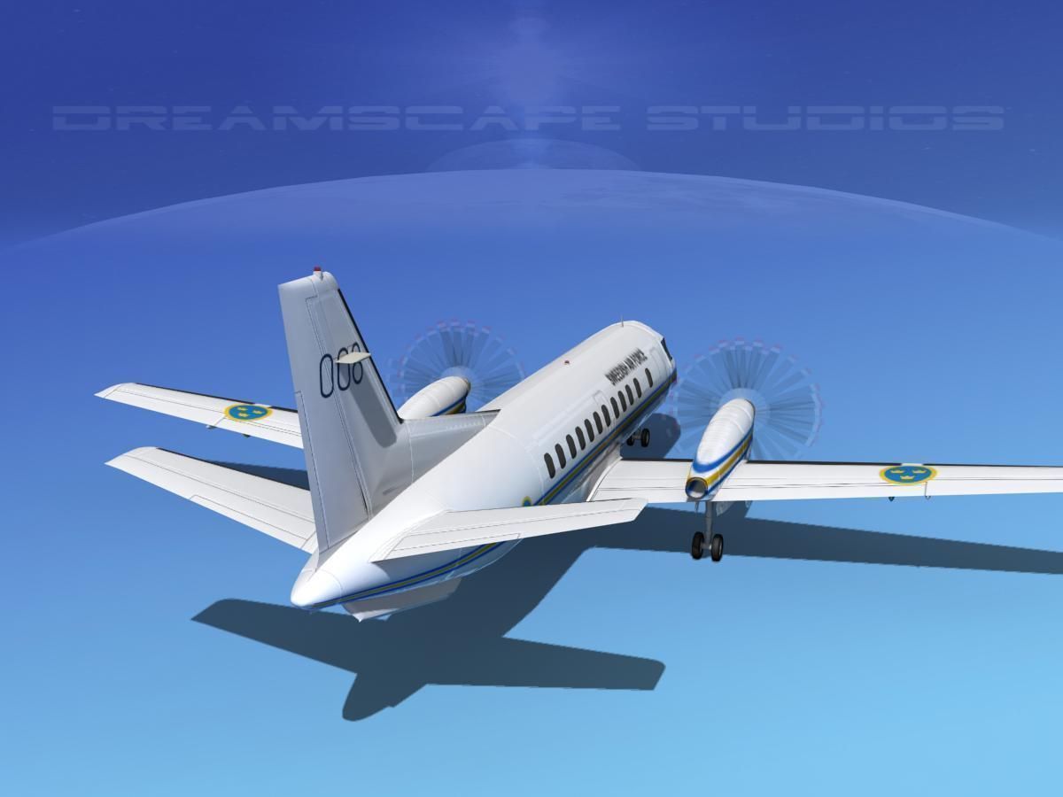SAAB SF340 Swedish Air Force 3D model_8