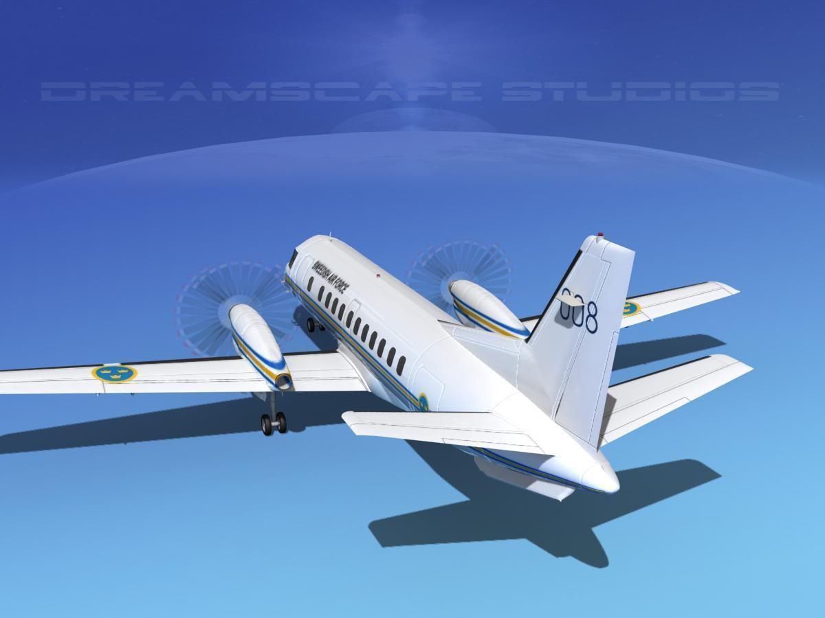SAAB SF340 Swedish Air Force 3D model_9
