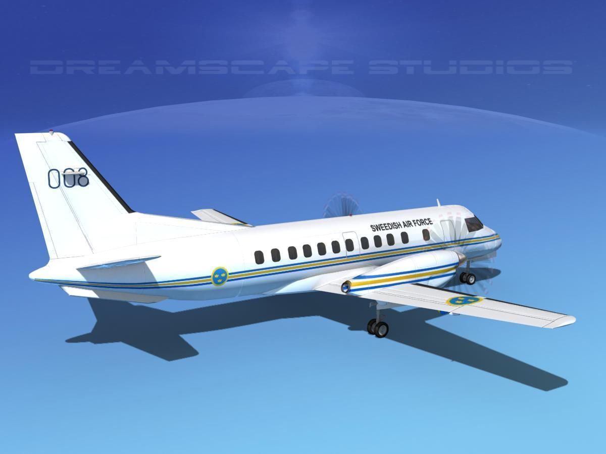 SAAB SF340 Swedish Air Force 3D model_7