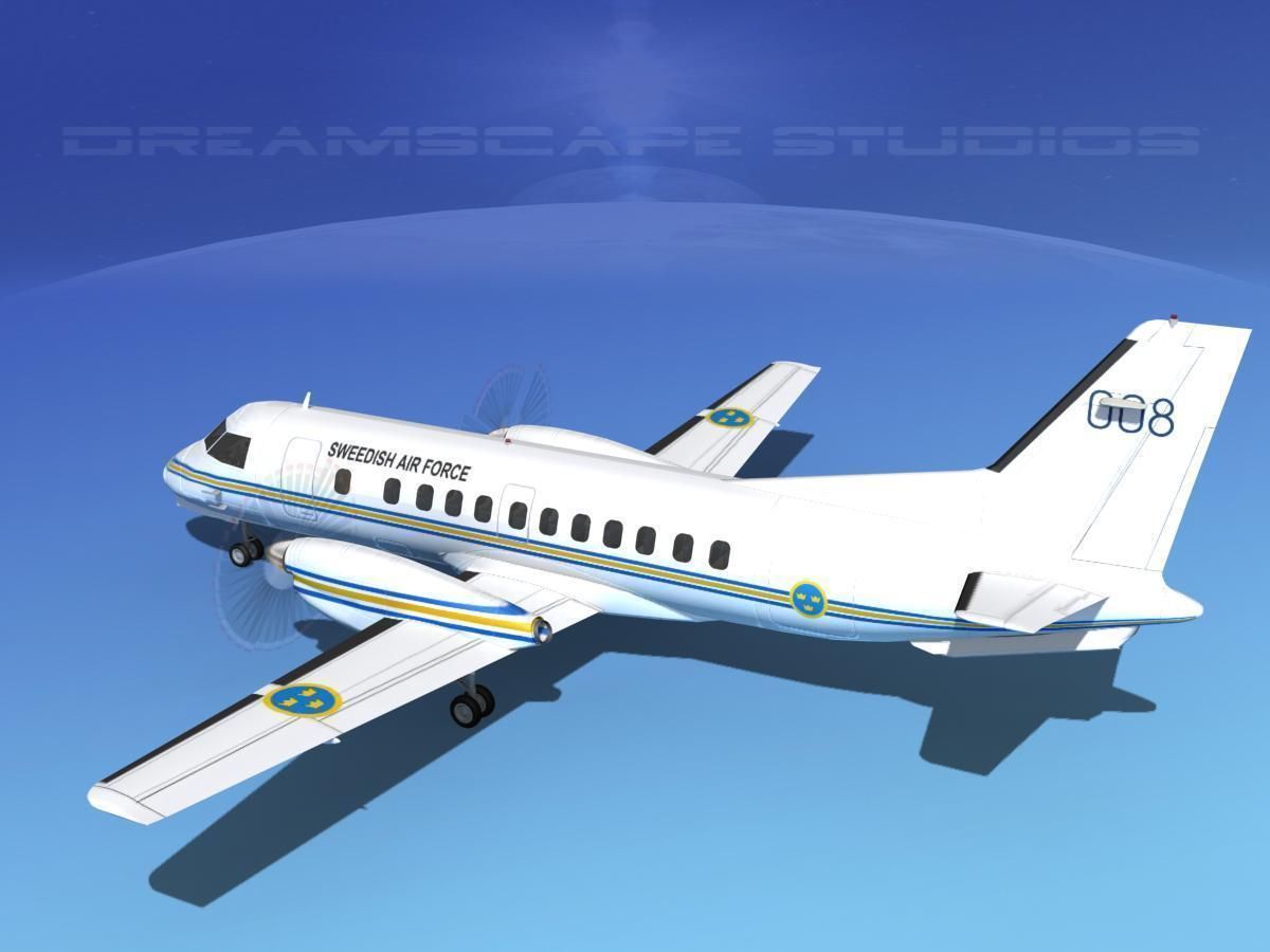 SAAB SF340 Swedish Air Force 3D model_10