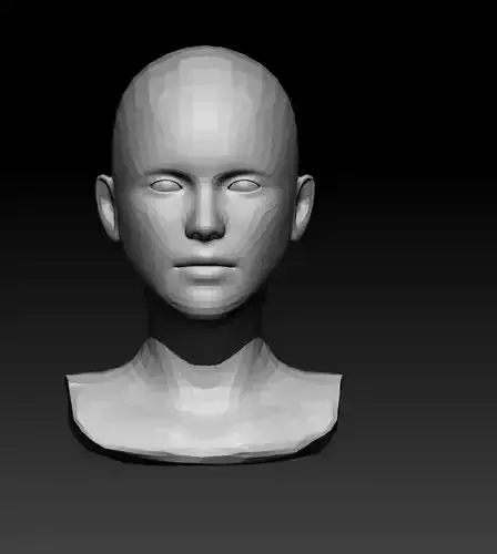 Woman head Low-Poly 6