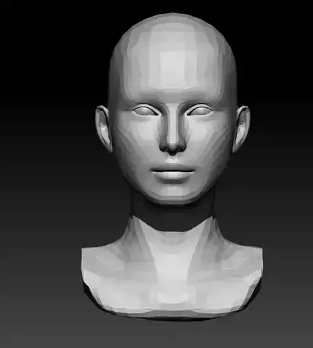 Woman head Low-Poly 7