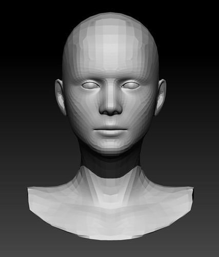 Woman head Low-Poly 8 Low-poly 3D model