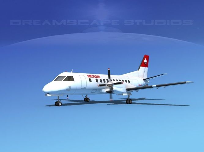 SAAB SF340 Swiss Air 3D model