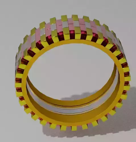 Gold Ring with Square elements