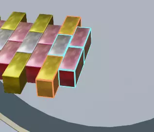 Black Ring with gold square elements 3D model_0