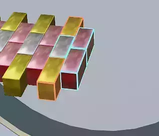 Black Ring with gold square elements