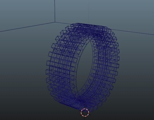 Black Ring with gold square elements 3D model_2