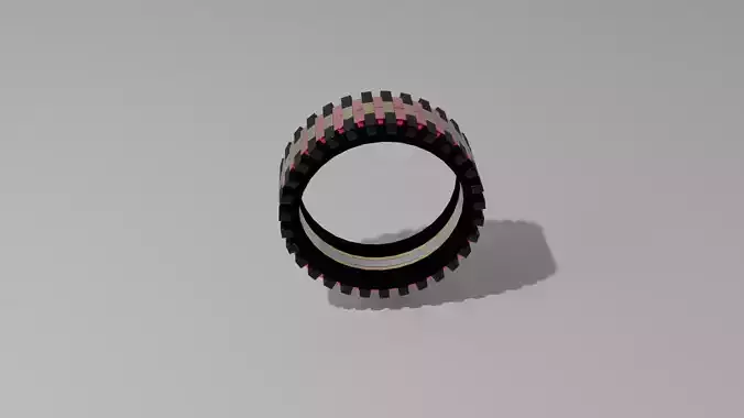 Black ring with Red square elements