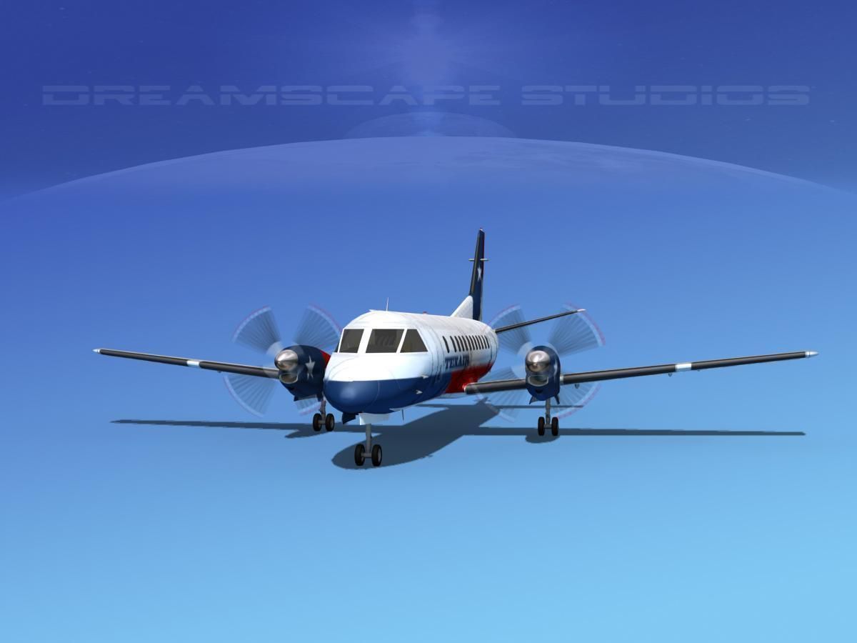 SAAB SF340 Texair 3D model_1