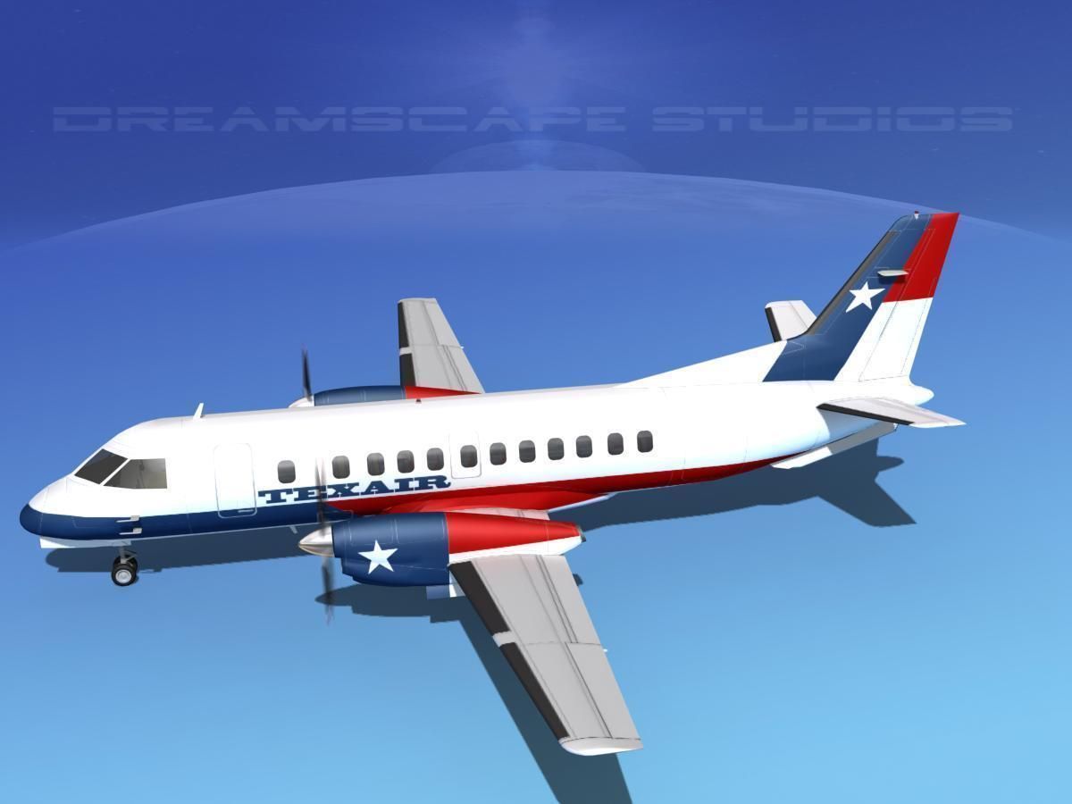 SAAB SF340 Texair 3D model_9